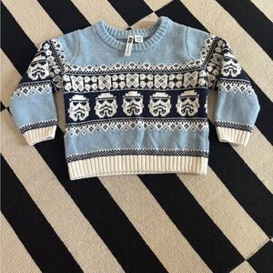 Janie and Jack Light Blue Star Wars Sweater